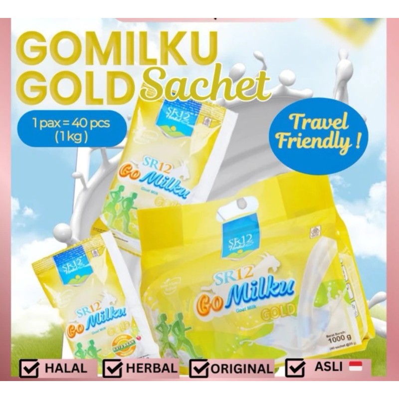 

Susu Gomilku Gold SR12 1Kg | 40 Sachet Etawa Premium | Susu Herbal Lansia Sehat Tulang & Imun