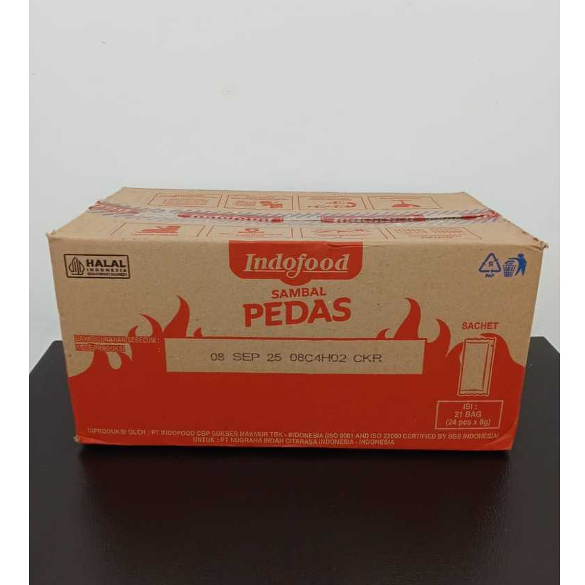 

Sambal Indofood Pedas Sachet / Karton 21 Bag ( 24 Pcs X 8 Gr )