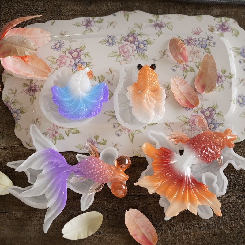 

Goldfish Koi Earring Pendant Silicone Mold DIY Pendant Keychain Fish Tank Landscape Carp Resin Mold