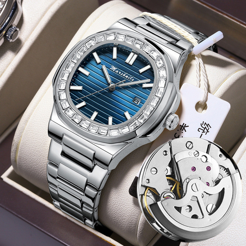 

Jam Tangan Pria Nautilus Berlian Baru Jam Tangan Mekanik Otomatis Tahan Air Kalender Jam Tangan Kuarsa Bercahaya Merek Dropshipping
