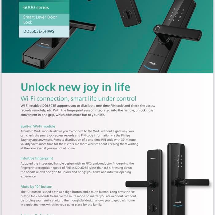 

Philips Digital Door Lock 603 with Wifi