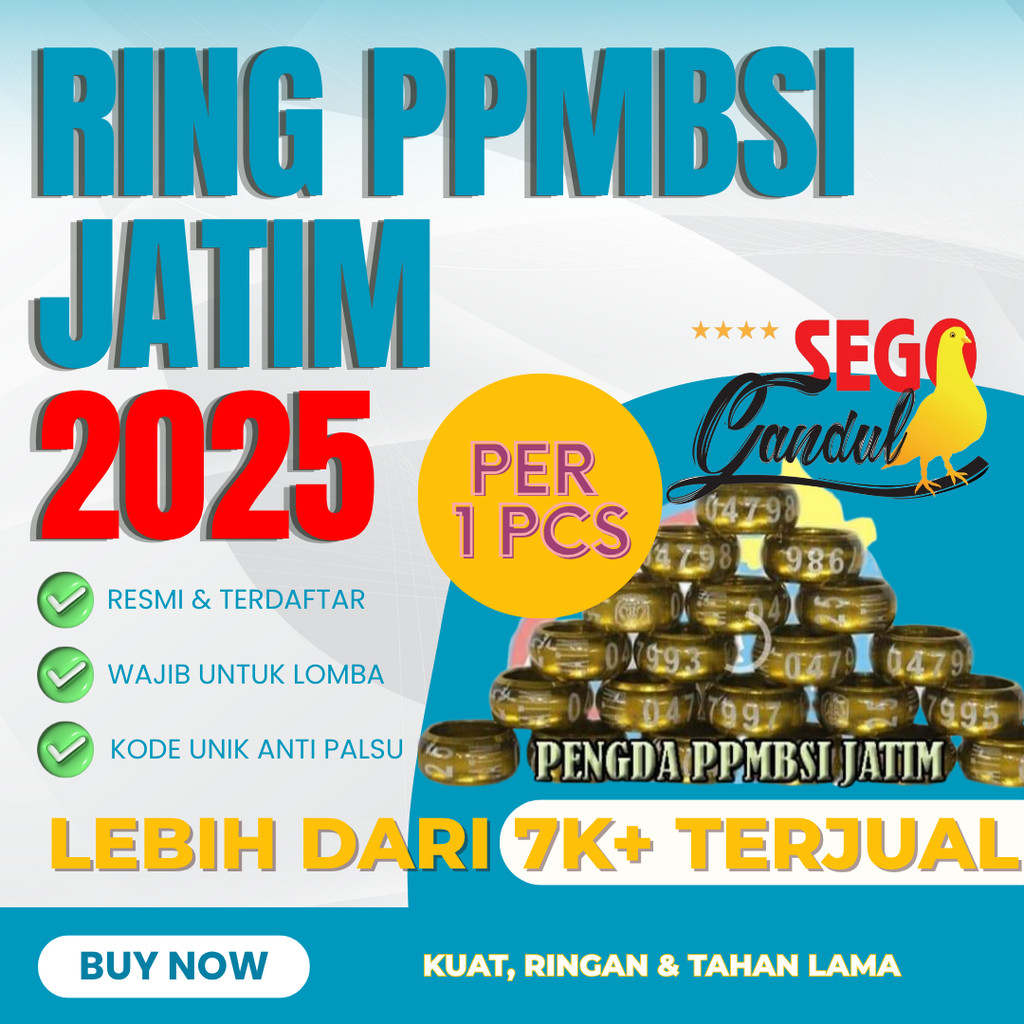 Aksesoris Burung Merpati Balap Ring Pusat Jatim PPMBSI 2025 per 1 butir