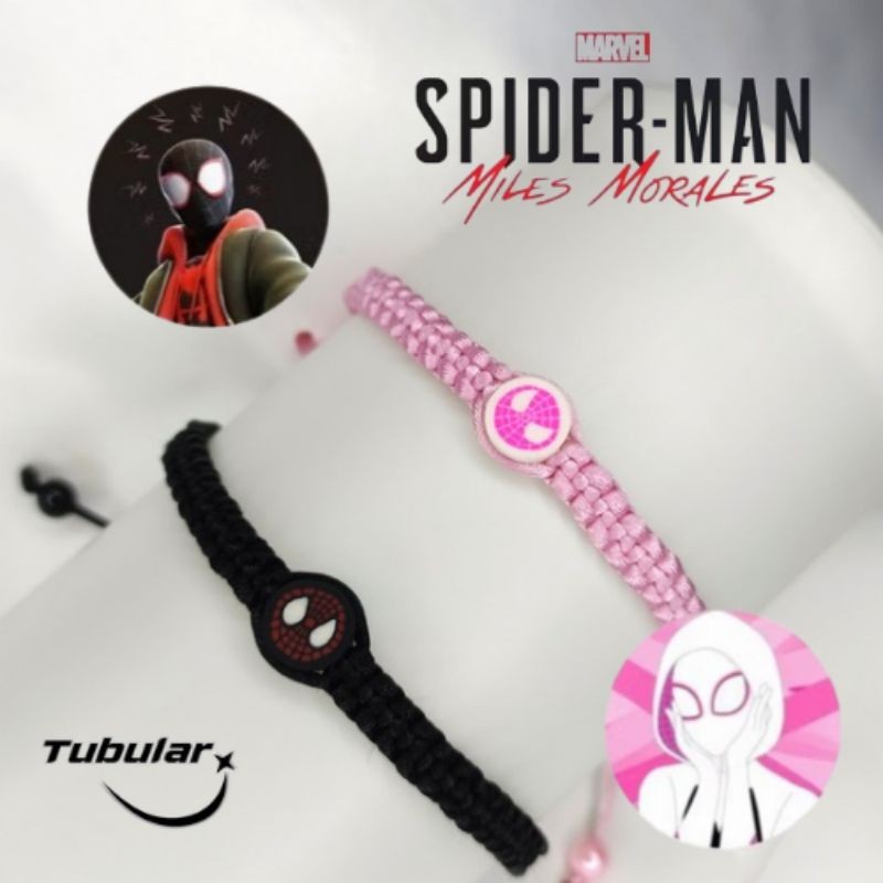 TUBULAR || Gelang Rajut Miles Gwen Hitam&Pink//Gelang Spiderman Miles Morales Dan Gwen Stacy//Gelang
