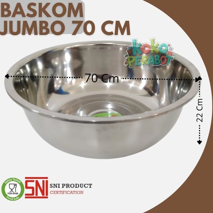 Baskom Jumbo Stainless Anti Karat 70 Cm Komodo Baskom Stainless