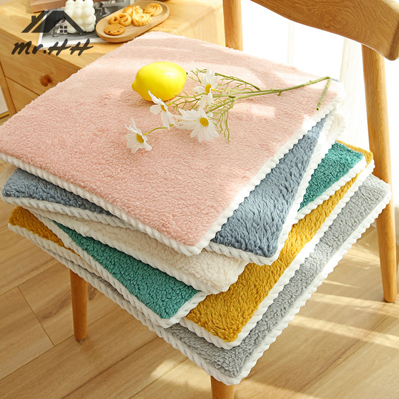 

Plush Stool Cushion Winter Warm Dining Chair Car Cushion Non-slip Office Chair Cushion Thickening Non-slip Cushion Decoration