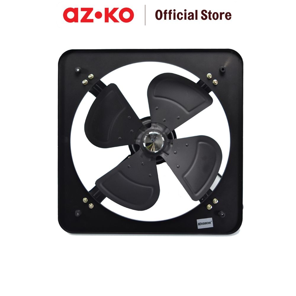 AZKO Krisbow 16 inci Exhaust Fan Dinding Metal - Hitam Kipas Hexos Ventilasi Fan Ventilation Peralat
