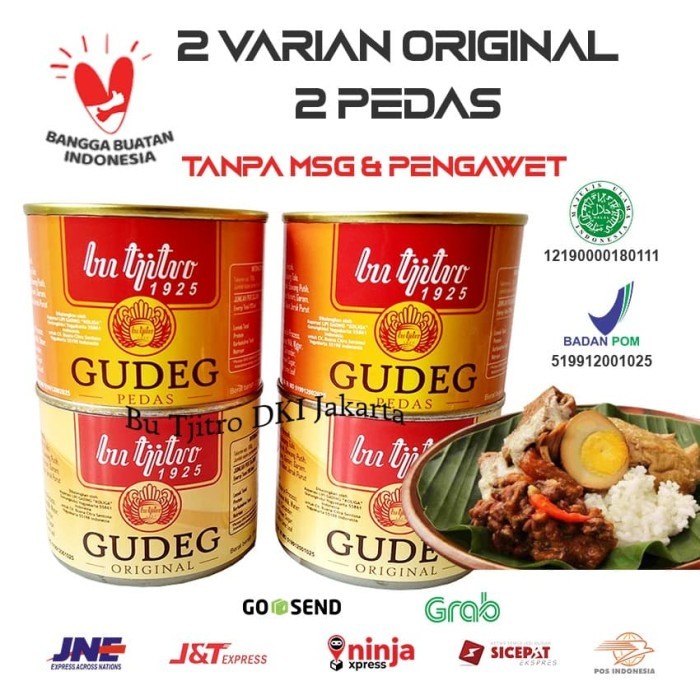 

[New]Best Seller Gudeg Kaleng Bu Tjitro Paket Hemat Ori- Pedas 100% Asli Produksi Baru