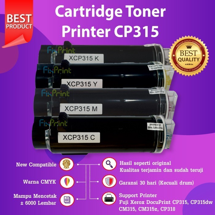FixPrint - Cartridge Toner Compatible XCP315 Black Cyan Magenta Yellow Support Printer Fuji Xerox Do