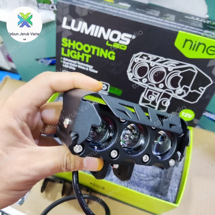 Lampu 4 mata Q10 Nine Luminos LED Putih Kuning Senja Biru Asli - Q9