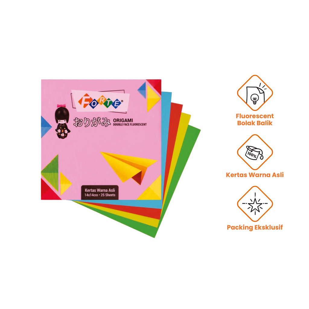

[ SIDU ] Origami Kertas Lipat Warna 2 sisi 14 x 14 cm - 25 lembar