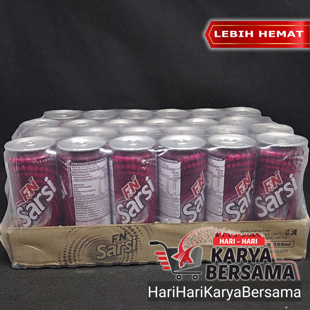 

MINUMAN RINGAN BERSODA F&N SARSI PER KARTON ISI 24'S X 325ML