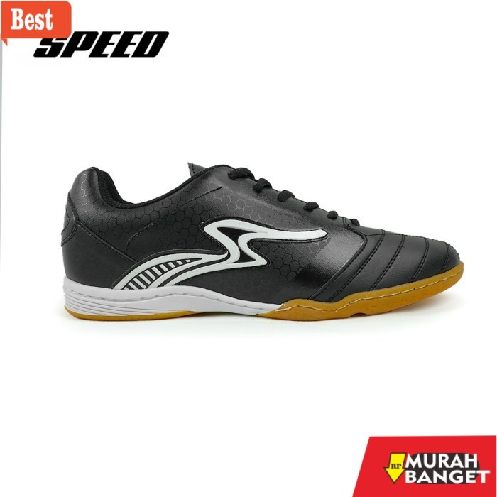 rekomendasi sepatu futsal Speed - Preston Hitam Putih - Sepatu Futsal Olahraga Original 38-42 - Hita
