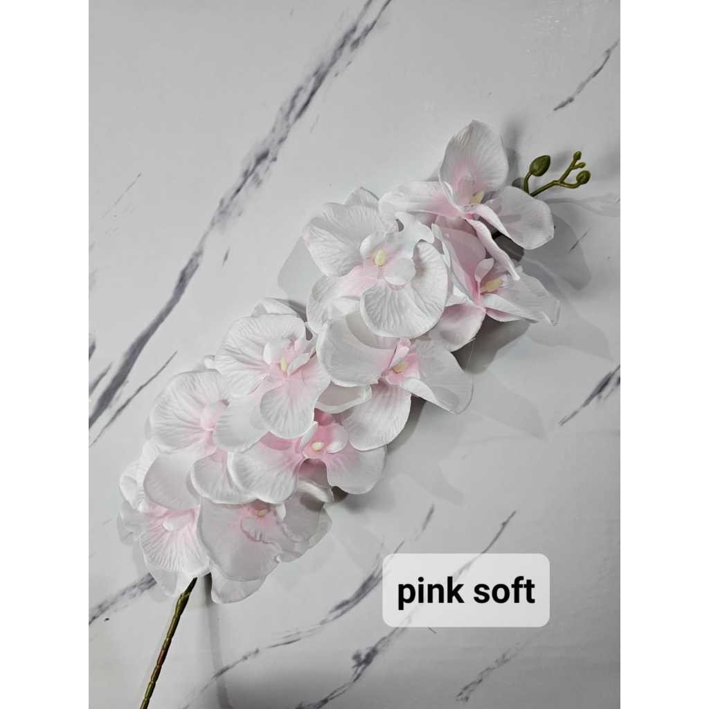 ANGGREK KAIN 9   KUNTUM ANGGREK JUMBO BESAR ANGGREK HIAS ORCHID ARTIFICIAL FLOWER BUNGA PALSU BUNGA 