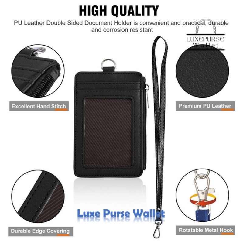 ID Card Holder Lanyard Resleting Dokument HolderKartu Pengenal