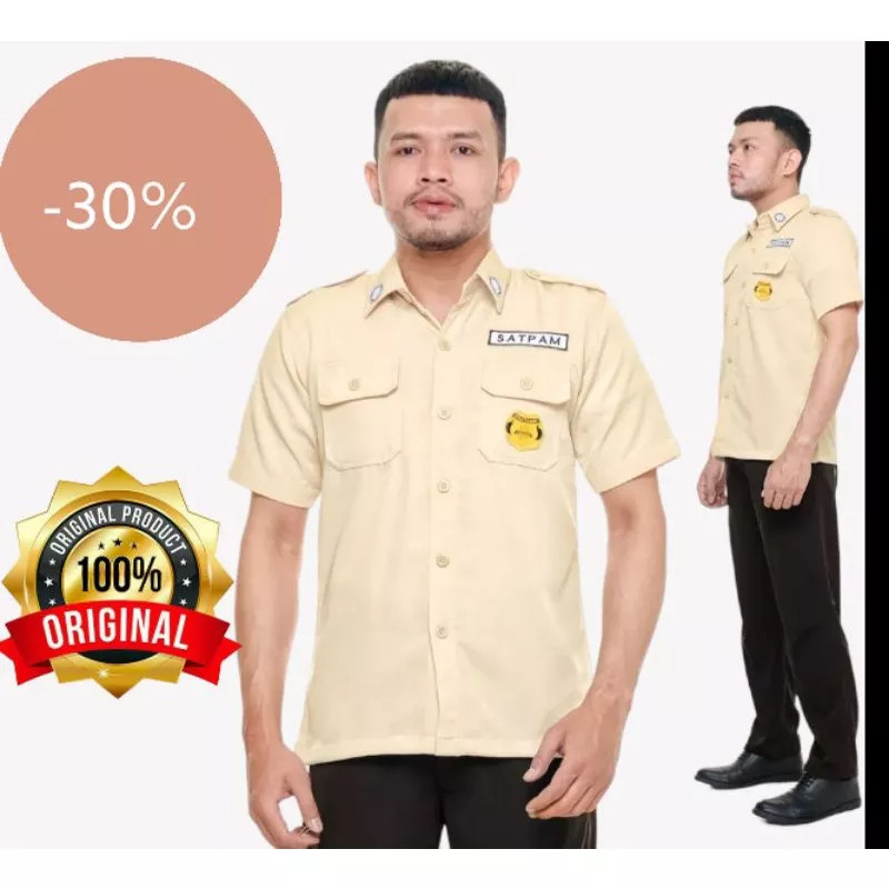 Seragam security pdl pdh coklat  cream  atasan celana satpam terbaru 2023 seragam security pdh pdl s