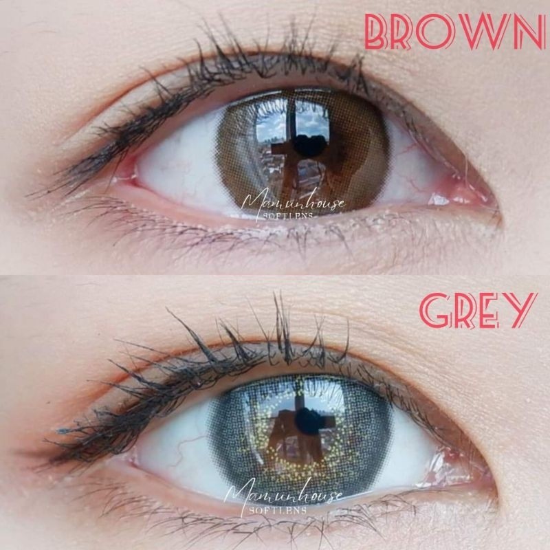 Softlens  Birkin Kitty Kawaii Birkin (1PC/SEBELAH)  (Natural Series) Gray Grey Brown Light Brown Sof