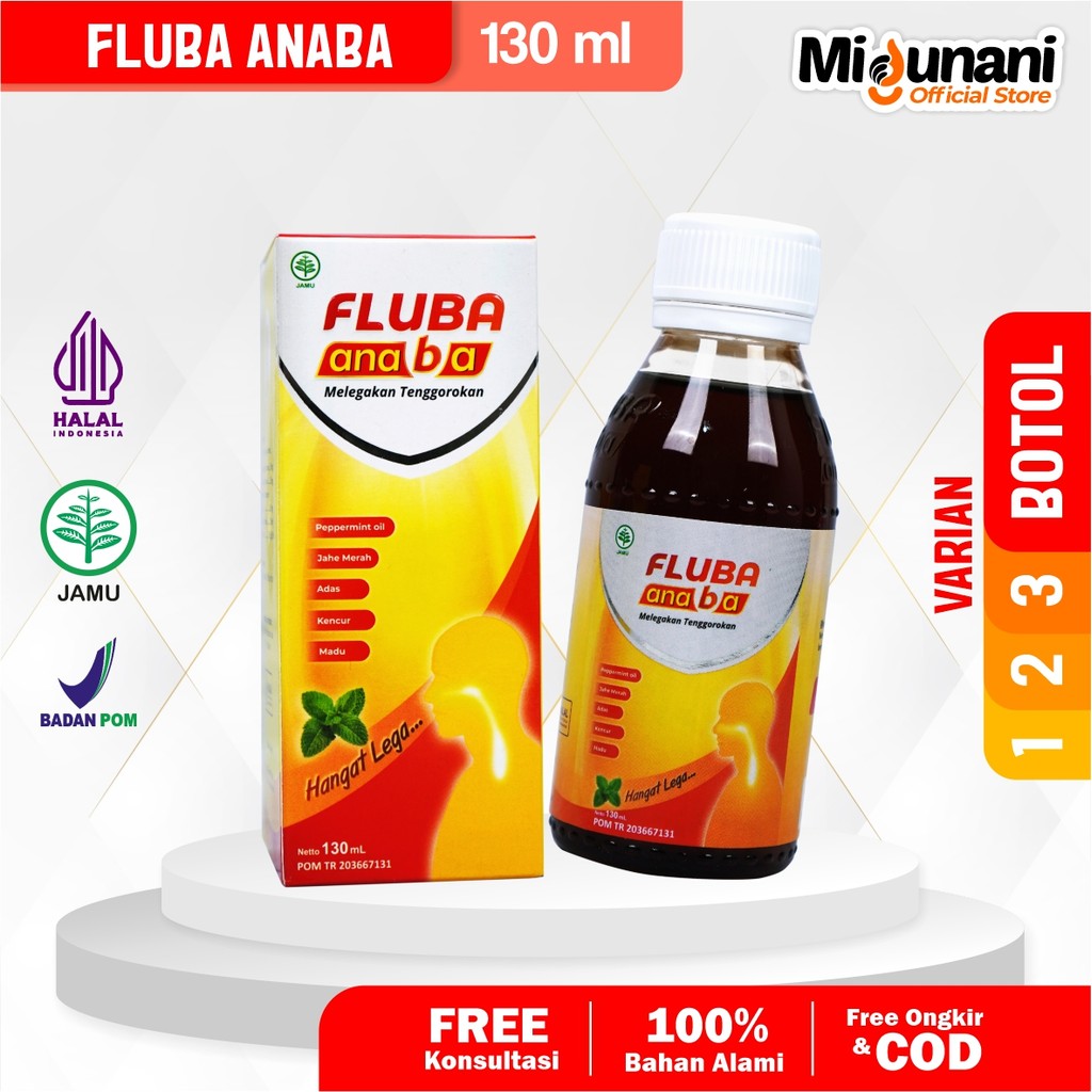 

Fluba Anaba - Mengatasi Masalah Pernafasan Dan Tenggorokan | 1 Botol