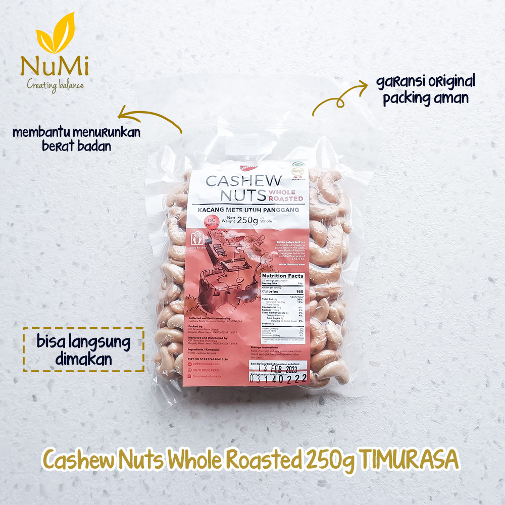 

250G ROASTED CASHEW NUT kacang mete utah panggang - TIMURASA