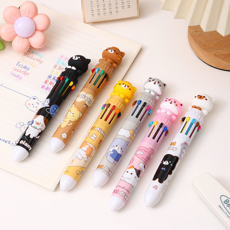 

PULPEN GEL MEKANIK 0,5 MM DENGAN 10 WARNA TINTA BERBEDA KARAKTER MAD SULKY CAT KAWAII 3D