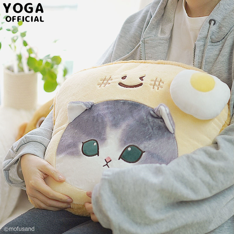 Original Mofusand Cute Soft Pillow Shark Cat Kawaii Stuffed Plush Doll Bread Snapper Grilled Pillow 