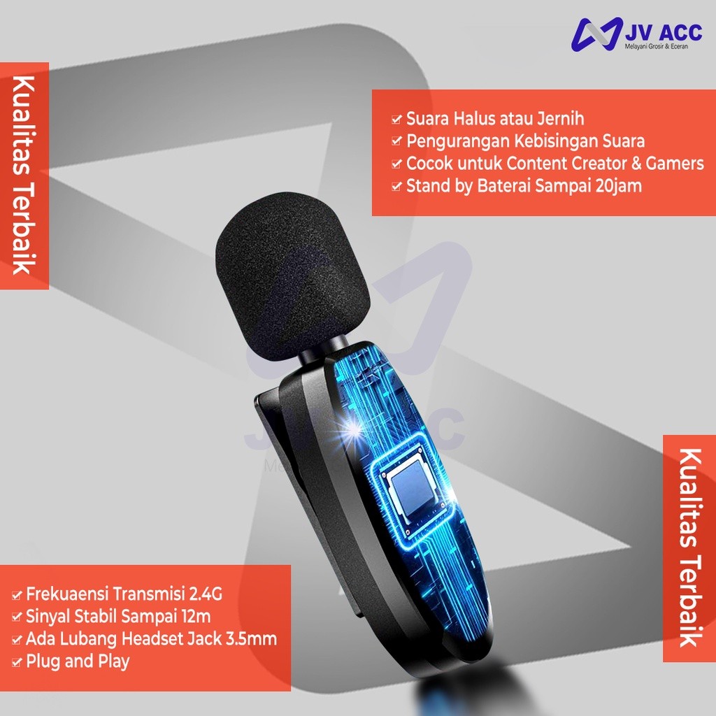 M3 3IN1 MICROPHONE MIC CLIP ON WIRELESS ALL TIPE HP UNIVERSAL