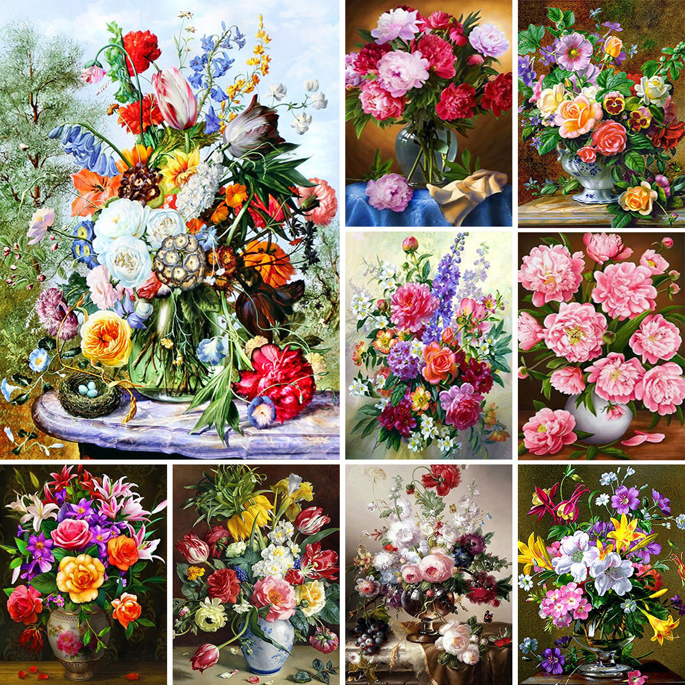 

Meian Flower Landscape DIY 11/14 CT Painting Cross Stitch Embroidery Kits Cotton Thread Needlework Steed Home Decor Gift