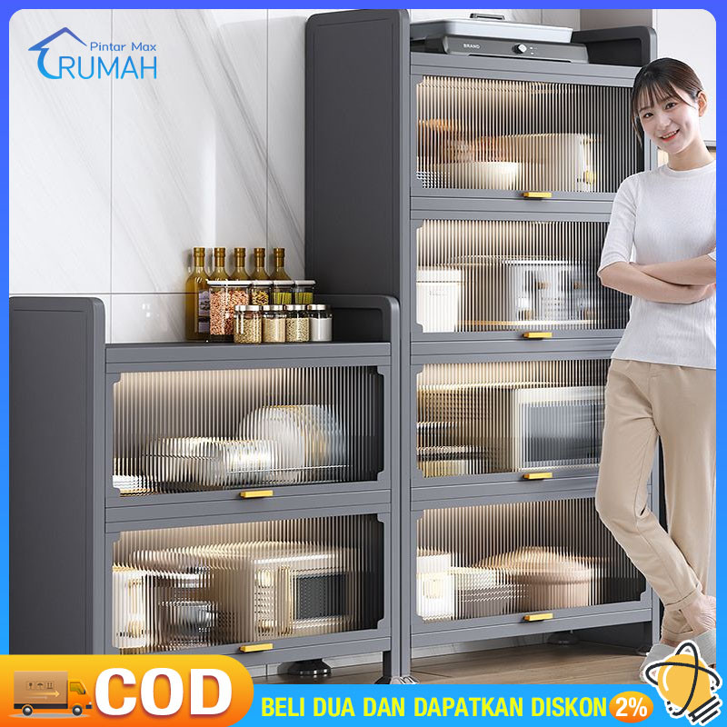 LEMARI DAPUR LEMARI PIRING ALUMINIUM RAK DAPUR BESI SERBAGUNA LEMARI DAPUR MINIMALIS FULL PLAT BESI