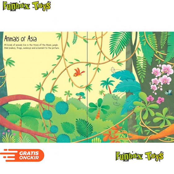 (MOF) Usborne Sticker Book - Jungle - Stiker Buku Edukasi Education Impor
