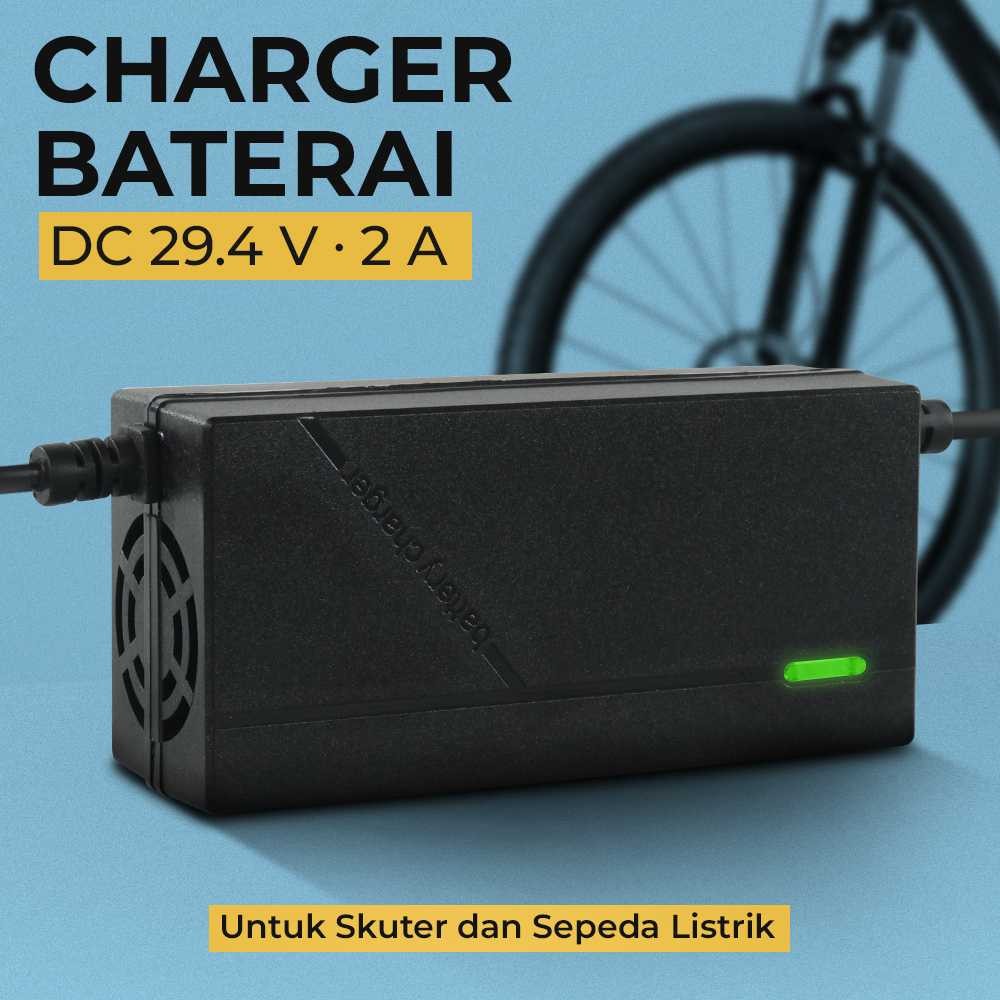 promo menarik Februari ALASICKA Adaptor Charger Baterai Skuter Sepeda Listrik DC 29.4V 2A - TCDZ0001