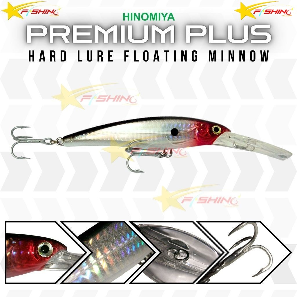 SF Umpan Pancing Casting Trolling HINOMIYA Premium Plus 9046 Minnow 12cm 32gr Hard Lure Floating