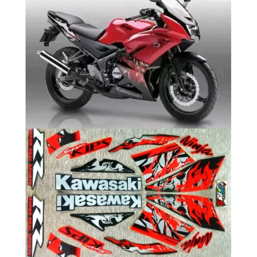 STRIPING NINJA RR MERAH 2013 ORI KAWASAKI POLET STIKER
