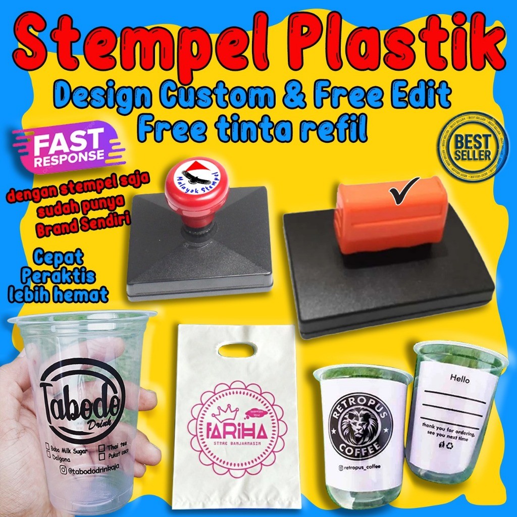 

stempel plastik / stempel sterofom / stempel cup plastik FREE tinta refil