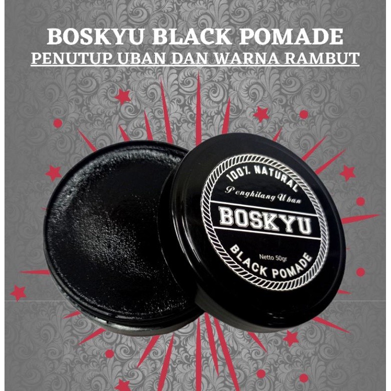 Boskyu black pomade penghilang uban penyamar rambut putih pomade hitam