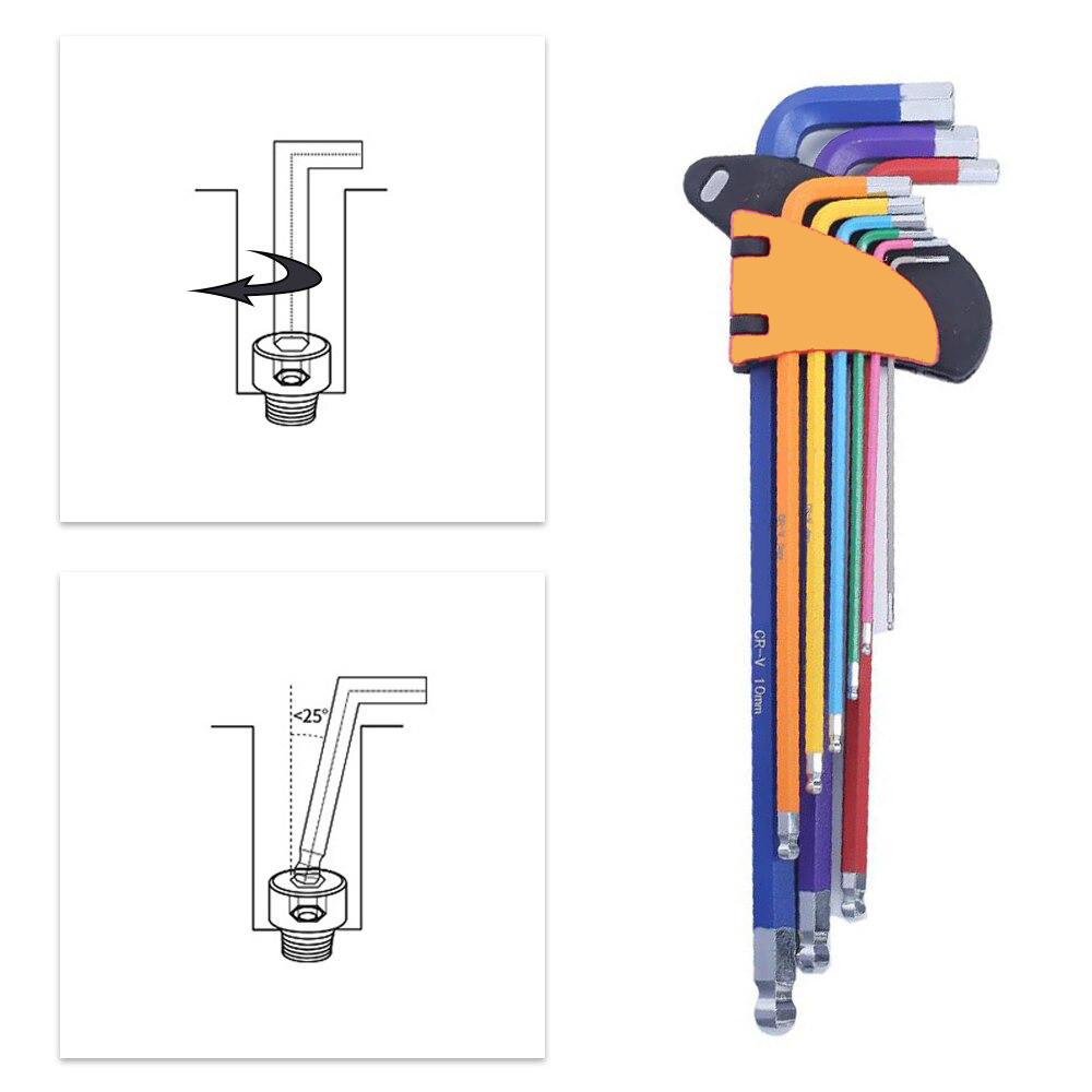 

- YL Tools Kunci L Hex Key Wrench Metal Hexagonal Screwdriver 9 PCS - JJH9011 -