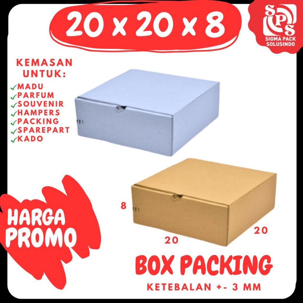 Box 20x20x8 Kardus Pizza Kotak Packing Kemasan Hampers Kardus Packing Souvenir Box Sparepart Kardus 