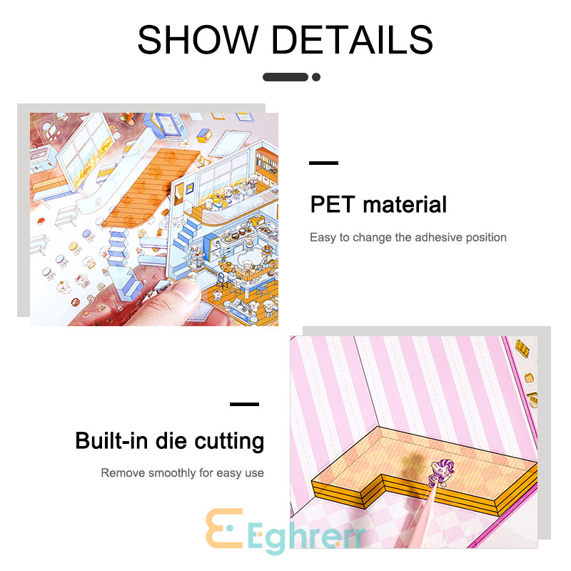 

COD Mainan puzzle untuk gadis Stiker adegan miniatur Stiker lanskap penyimpanan DIY lucu kreatif