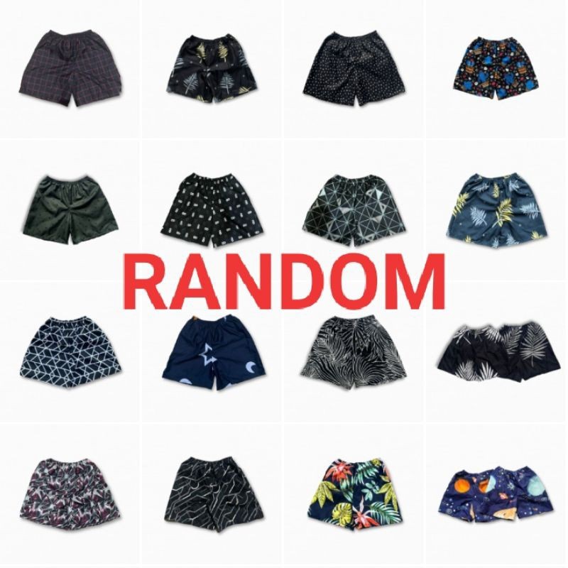Celana Pendek Gammaraki0125 Grosir 5pcs Celana Pendek Motif Pria Wanita Dewasa Boxer Kolor Unisex Co