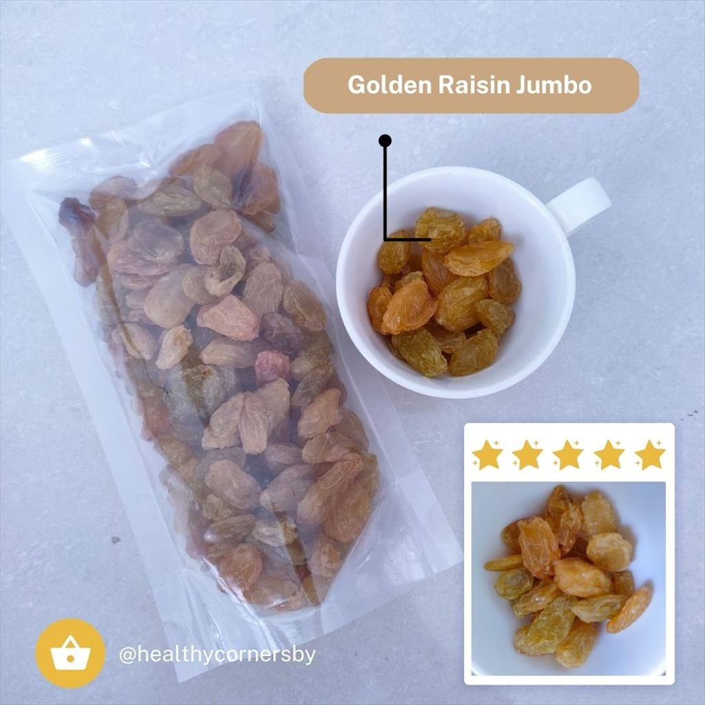 

Golden Raisin Jumbo ( Kismis Kuning Jumbo) 250 gr