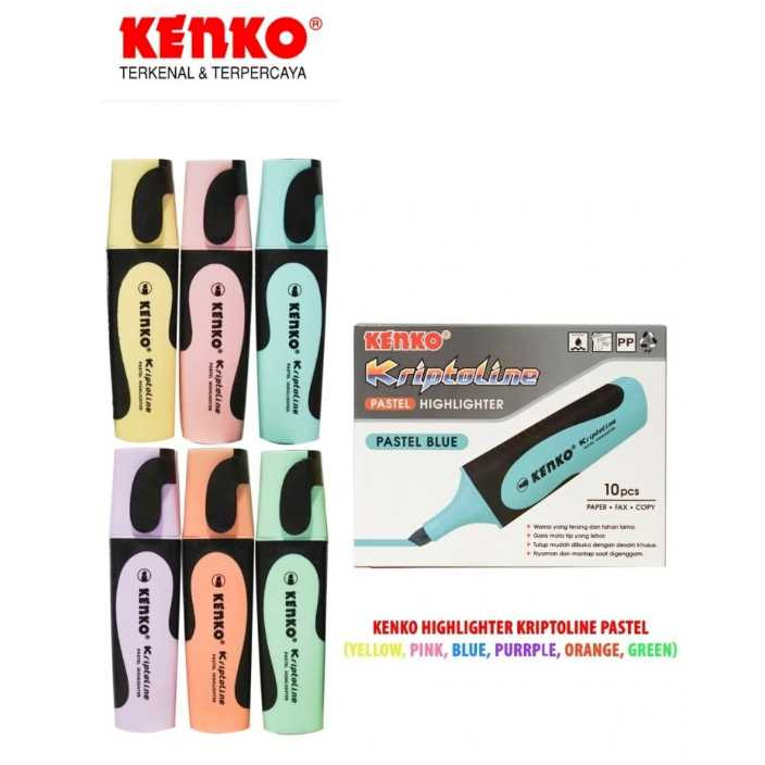 

KENKO HIGHLIGHTER KRIPTOLINE PASTEL HARGA PER PCS WARNA RANDOM