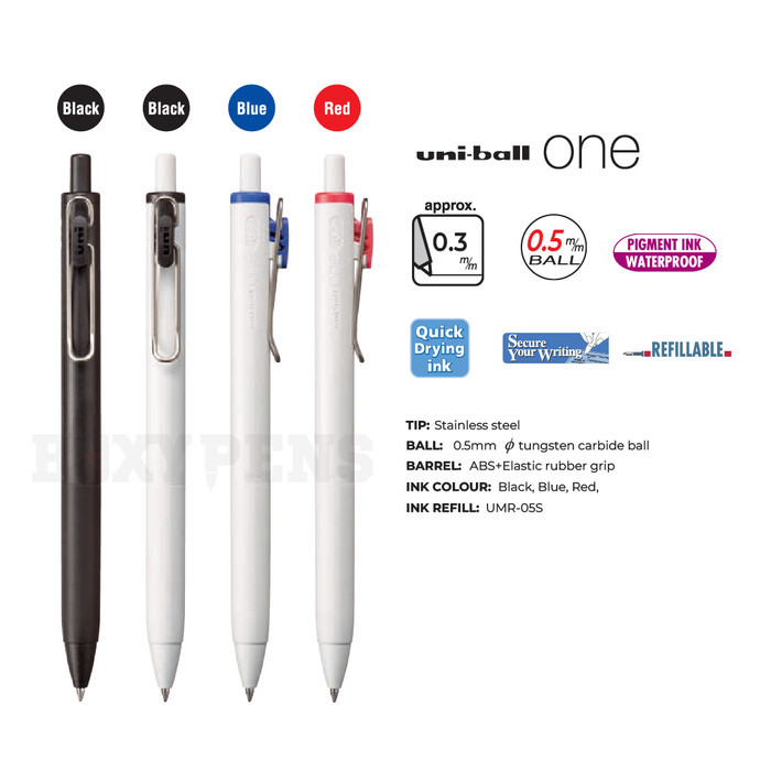 

Uni-ball One Gel Pen - 0.5 mm - White Red Ink