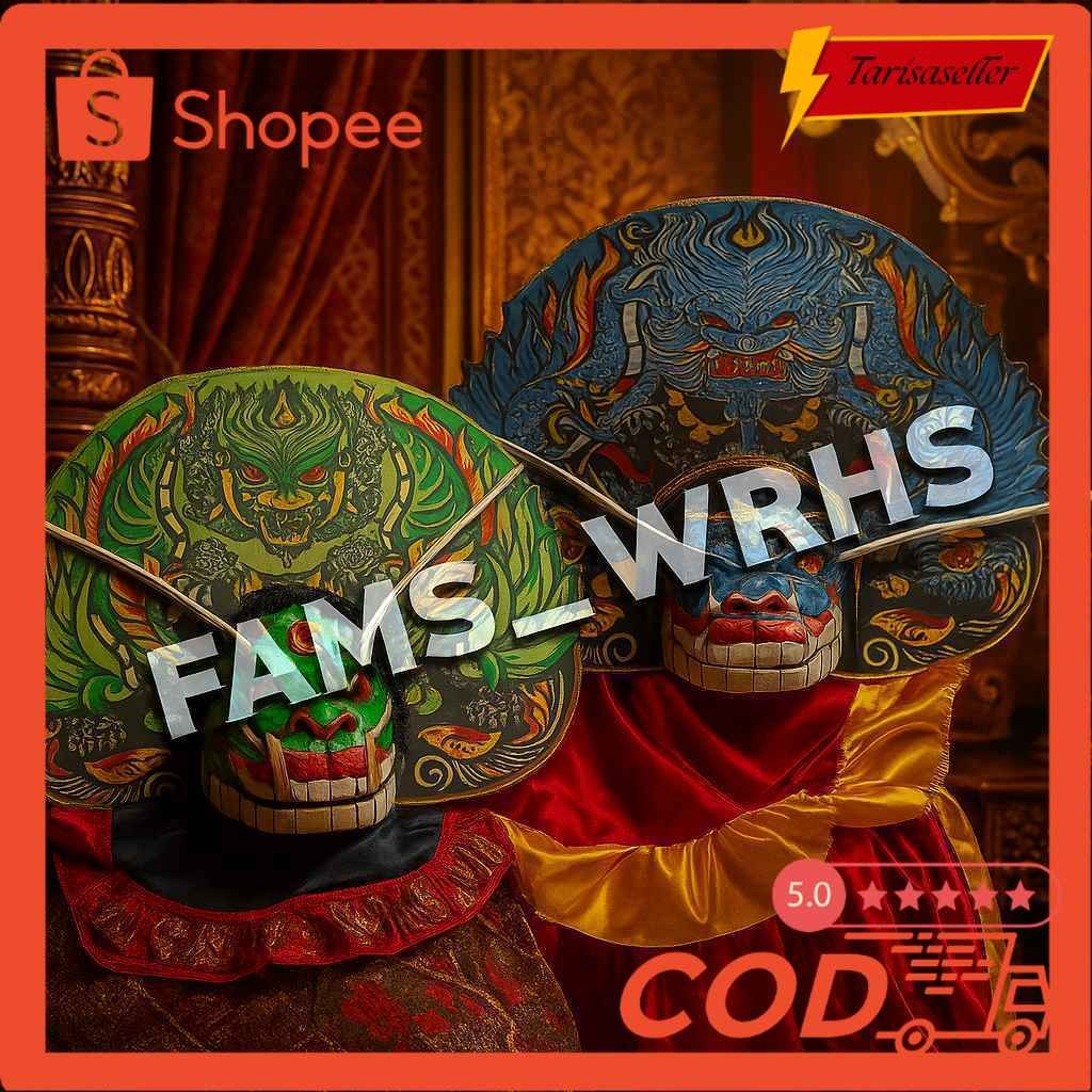 TS_S  Barongan Anak Ukuran Tanggung Barongan Spons Devil Barongan Biru dan Hijau Barongan Murah Siap