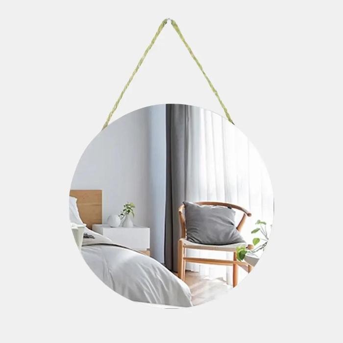 Promo Kaca Cermin Gantung Dinding Bulat Aesthetic Round Mirror Frameless - Bulat-20cm Terlaris