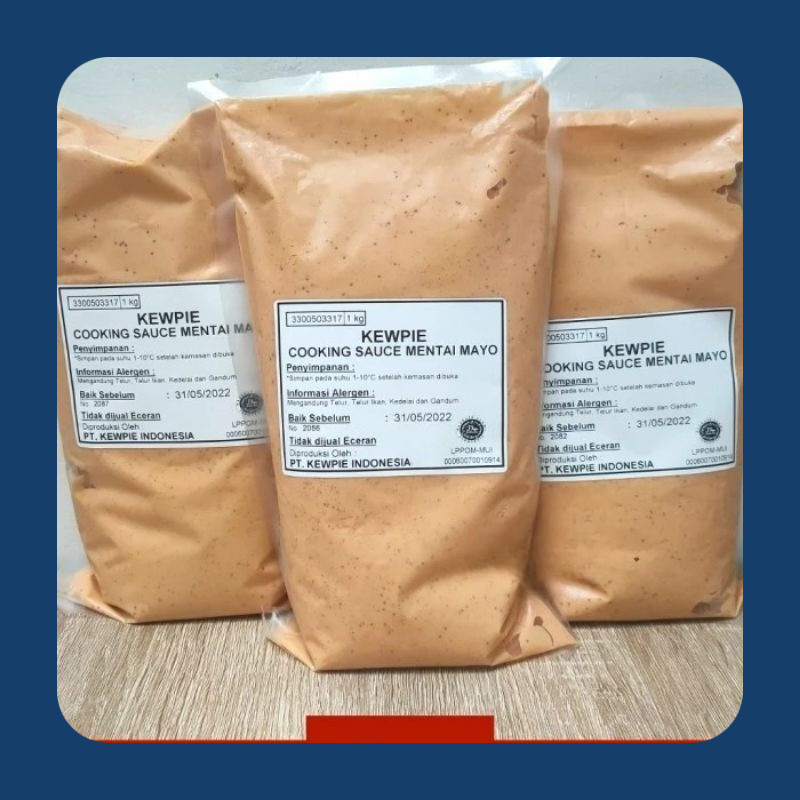 

Kewpie Mentai Mayo Cooking Sauce 1kg - Saus Mentai Sushi Salmon Halal