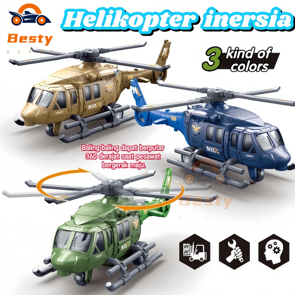 Besty Simulasi Inersia Mainan Helikopter Militer Model Tangki Pesawat Yang Digerakkan Baling-Baling