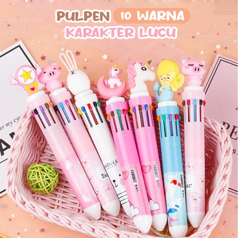 

Alia - Pulpen 10 Warna Karakter Kartun Anak Lucu Pena Mekanik Bolpoin Warna Alat Tulis Sekolah ATKBS