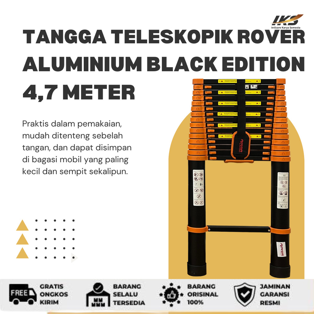 ROVER Tangga Teleskopik Aluminium 4,7 Meter Black Edition
