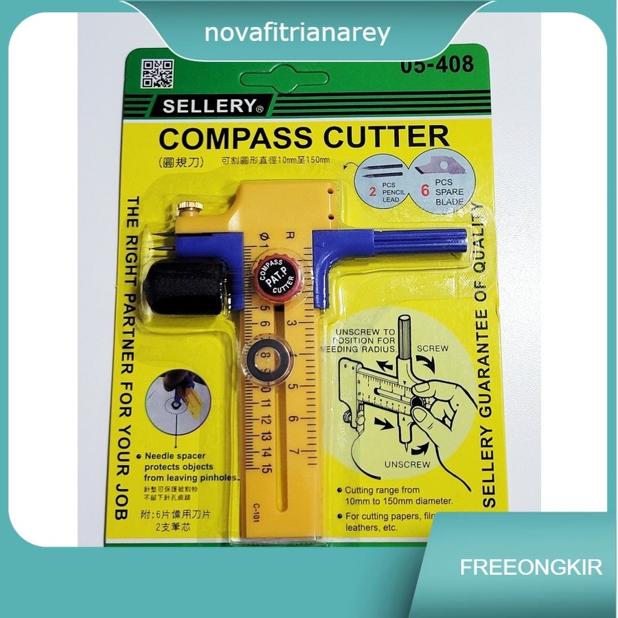 

Sellery 05-408 Compass Cutter / Circle Cutter Pisau Pemotong Lingkaran