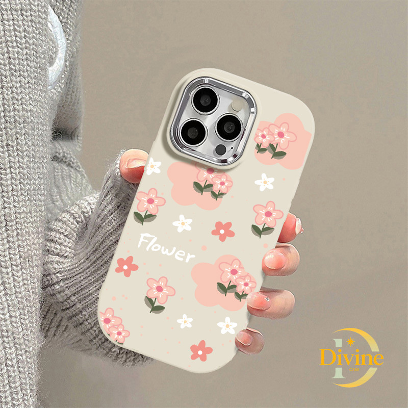 Casing IPhone Bunga Soft Case Lucu Chubby Case untuk IPhone 11 12 13 14 15 Pro Max X XR XS Max 7Plus