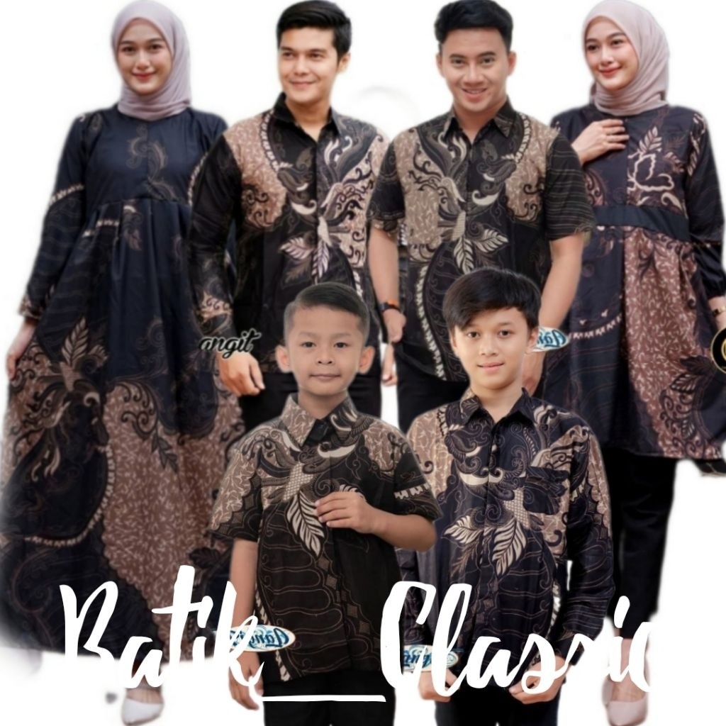 PROMO TERMURAH SANGKURIANG HITAM - KEMEJA DAN GAMIS BATIK COUPLE ATASAN PRIA DAM WANITA - COUPLE AYA
