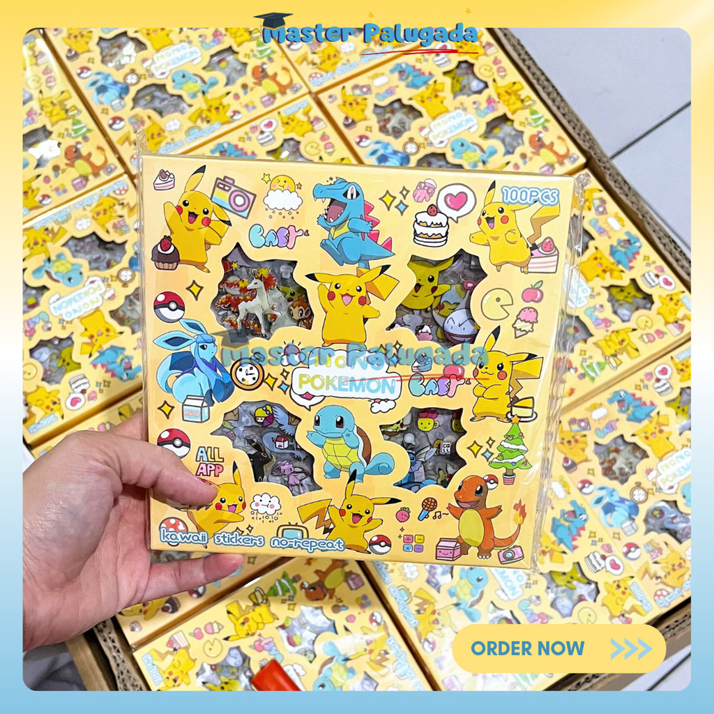 

NONO POKEMON Aesthetic Sticker Box Karakter Anak Korea Character Anime Stiker isi 100 Lembar Waterproof Anti Air